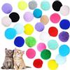 VOVIGGOL 30 pezzi 3 cm 10 colori Giocattoli per gatti Palline morbide Gattini Pompon Giocattoli per interni Gatti Gioco interattivo Palla silenziosa per DIY artigianato Decorazioni creative