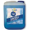 EcoAir DISGREGANTE Sanity in TANICA da 5 Litri Liquido per Serbatoio ACQUE Nere WC Camper Principio Attivo Aqua KEM - Ideale per Campeggio