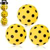 Qiwieod Set di 3 palline da pickleball silenziose in schiuma, silenziose, per esercitarsi, 74 mm, per riscaldarsi, silenziose e silenziose