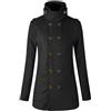 Vexuqedy Giacca Cappotto da uomo a maniche lunghe, doppio petto, trench, lungo, in lana, da lavoro, con collo alto, in lana, antivento, traspirante, per autunno, Nero , 3XL