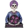 DRW Statuina strega teschio con roulette in resina dipinta a mano 42 cm