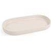 Autumnlife Vassoio da bagno decorativo, vassoio decorativo in ceramica, piccolo vassoio ovale per toilette e lavandino, vasca da bagno, lavandino della cucina - Colore: crema bianco