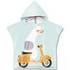 DOTBUY-shop DOTBUY Poncho Telo Mare con Cappuccio per Bambini, Asciugamano da Bagno Poncho Stile in Microfibra Stampa Alpaca Cartone Animato, Estate, Nuoto, Spiaggia, Accappatoio (Verde,60x80cm)