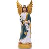 QIANLING Statua di San Gabriele Arcangelo, 20,5 cm H Regalo cattolico in resina Statuetta di San Gabriele il messaggero di Dio, adatta per decorazioni religiose e per la casa che riempiono lo spazio interno