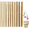 Annlpoy Crochet Set di ferri da uncinetto in legno gancio aghi di bambù accessori ganci cotone, Ferri da Uncinetto Ergonomici per Lana, Cotone e Seta, Ideale per Principianti ed Esperti, Accessori Inclusi