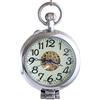 OGLE Ingranditore luminoso OGLE impermeabile a catena luminosa Fob avvolgimento automatico scheletro metà cacciatori meccanici tasca orologio (luminoso d'argento)