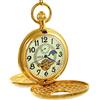 OGLE Vintage Rame doppia copertura Tourbillon Fasi Luna Catena Fob a carica automatica meccanico automatico orologio da tasca quadrante luminoso