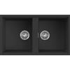 Elleci Lavello cucina nero 83,6x48,8 cm 2 vasche da incasso sottotop in Granitek | Elleci Best 450 LGB45040BSO