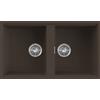 Elleci Lavello cucina marrone 83,6x48,8 cm 2 vasche da incasso sottotop in Granitek | Elleci Best 450 LGB45078BSO
