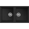 Elleci Lavello cucina nero 83,6x48,8 cm 2 vasche da incasso sottotop in Keratek Plus | Elleci Best 450 LKB45086BSO