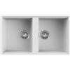 Elleci Lavello cucina bianco 83x48 cm 2 vasche da incasso sottotop in Keratek Plus | Elleci Best 450 LKB45096BSO