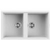 Elleci Lavello cucina bianco white assoluto 860 x 510 2 vasche da incasso in Keratek Plus | Elleci Best 450 LKB45096