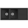 Elleci Lavello cucina nero 116x51 cm 2 vasche da incasso in Granitek | Elleci Best 500 LGB50040