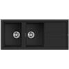 Elleci Lavello cucina nero 116x51 cm 2 vasche da incasso in Keratek Plus | Elleci Best 500 LKB50086