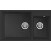 Elleci Lavello 2 vasche 78x47cm | Elleci Quadra 440 Sottotop Granitek Nero LGQ44040BSO