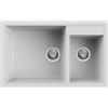 Elleci Lavello Elleci Incasso 2 vasche 78,5x47 Quadra 440 Sottotop Granitek Bianco LGQ44068BSO