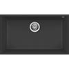 Elleci Lavello Elleci Incasso 1 vasca 76x44 Quadra 130 Sottotop Granitek Nero LGQ13040BSO