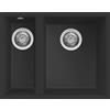 Elleci Lavello Elleci Incasso 2 vasche 56x44 Quadra 150 Sottotop Granitek Nero LGQ15040BSO