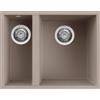 Elleci Lavello Elleci Incasso 2 vasche 56x44 Quadra 150 Sottotop Granitek Grigio Tortora LGQ15043BSO