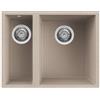 Elleci Lavello Elleci Incasso 2 vasche 56x44 Quadra 150 Sottotop Granitek Avena LGQ15051BSO