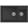Elleci Lavello Elleci Incasso 2 vasche 81,5x50 Quadra 440 Granitek Nero LGQ44040