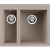 Elleci Lavello Elleci Incasso 2 vasche 59x50 Quadra 150 Granitek Grigio Tortora LGQ15043