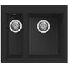 Elleci Lavello Elleci Incasso 2 vasche 59x50 Quadra 150 Keratek Plus Nero Black Assoluto LKQ15086
