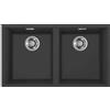 Elleci Lavello Elleci Incasso 2 vasche 76x43,5 Integra 350 Keratek Plus Nero Black Assoluto LKQ35086BIN