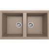 Quareco Lavello incasso 2 vasche 86x50 granito tortora Jazz 862 QLJ862TO