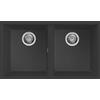 Elleci Lavello Elleci Incasso 2 vasche 76x43,5 Quadra 350 Sottotop Granitek Antracite LGQ35059BSO