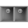 Elleci Lavello Elleci Incasso 2 vasche 76x43,5 Quadra 350 Sottotop Granitek Grigio Cemento LGQ35048BSO