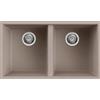 Elleci Lavello Elleci Incasso 2 vasche 76x43,5 Quadra 350 Sottotop Granitek Grigio Tortora LGQ35043BSO