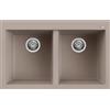 Elleci Lavello Elleci Incasso 2 vasche 79x50 Quadra 350 Granitek Grigio Tortora LGQ35043