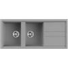 Elleci Lavello cucina 2 vasche 116x51 cm da incasso in Keratek Plus Grigio Light Grey | Elleci Best 500 LKB50097