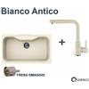 Elleci Lavello Elleci Fox 360 86x50 Bianco Antico Granitek + Miscelatore cucina Elleci monocomando Bianco Antico Granitek