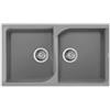 Elleci Lavello Elleci Incasso 2 vasche 86x50 Ego 450 Granitek Grigio Cemento LGE45048
