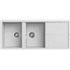 Elleci Lavello Elleci Incasso 2 vasche 116x50 Unico 500 Granitek Bianco LGU50068