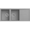 Elleci Lavello Elleci Incasso 2 vasche 116x50 Unico 500 Granitek Grigio Cemento LGU50048