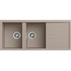Elleci Lavello Elleci Incasso 2 vasche 116x50 Unico 500 Granitek Grigio Tortora LGU50043
