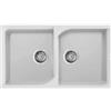 Elleci Lavello Elleci Incasso 2 vasche 86x50 Ego 450 Granitek Bianco LGE45068