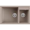 Elleci Lavello Elleci Incasso 2 vasche 81,5x50 Quadra 440 Granitek Grigio Tortora LGQ44043