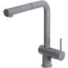 Elleci Rubinetto Miscelatore Cucina Elleci Stream Plus Granitek Grigio Cemento MGKSTP48