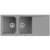 Quareco Lavello incasso 2 vasche con gocciolatoio 116x50 cm grigio Prime QLP116GR