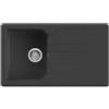 Quareco Lavello nero 1 vasca con gocciolatoio per cucina 86x50 cm in granito da incasso | Prime