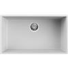 Quareco Lavello bianco da incasso 1 vasca 76x44 cm sottotop granito Undertop QLU080BI
