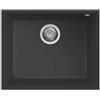 Quareco Lavello nero incasso 1 vasca 54x44 cm sottotop granito Undertop QLU060NE