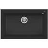 Elleci Lavello da Incasso 1 vasca 80x50 nero in keratek plus Elleci Quadra LKQ13086