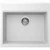 Quareco Lavello bianco 1 vasca per cucina in granito base 60 da incasso Light QLL060BI