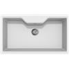 Quareco Lavello cucina 1 vasca 86x50cm bianco da incasso in granito Moon QLM090BI
