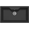 Quareco Lavello cucina 1 vasca 86x50cm nero da incasso in granito Moon QLM090NE